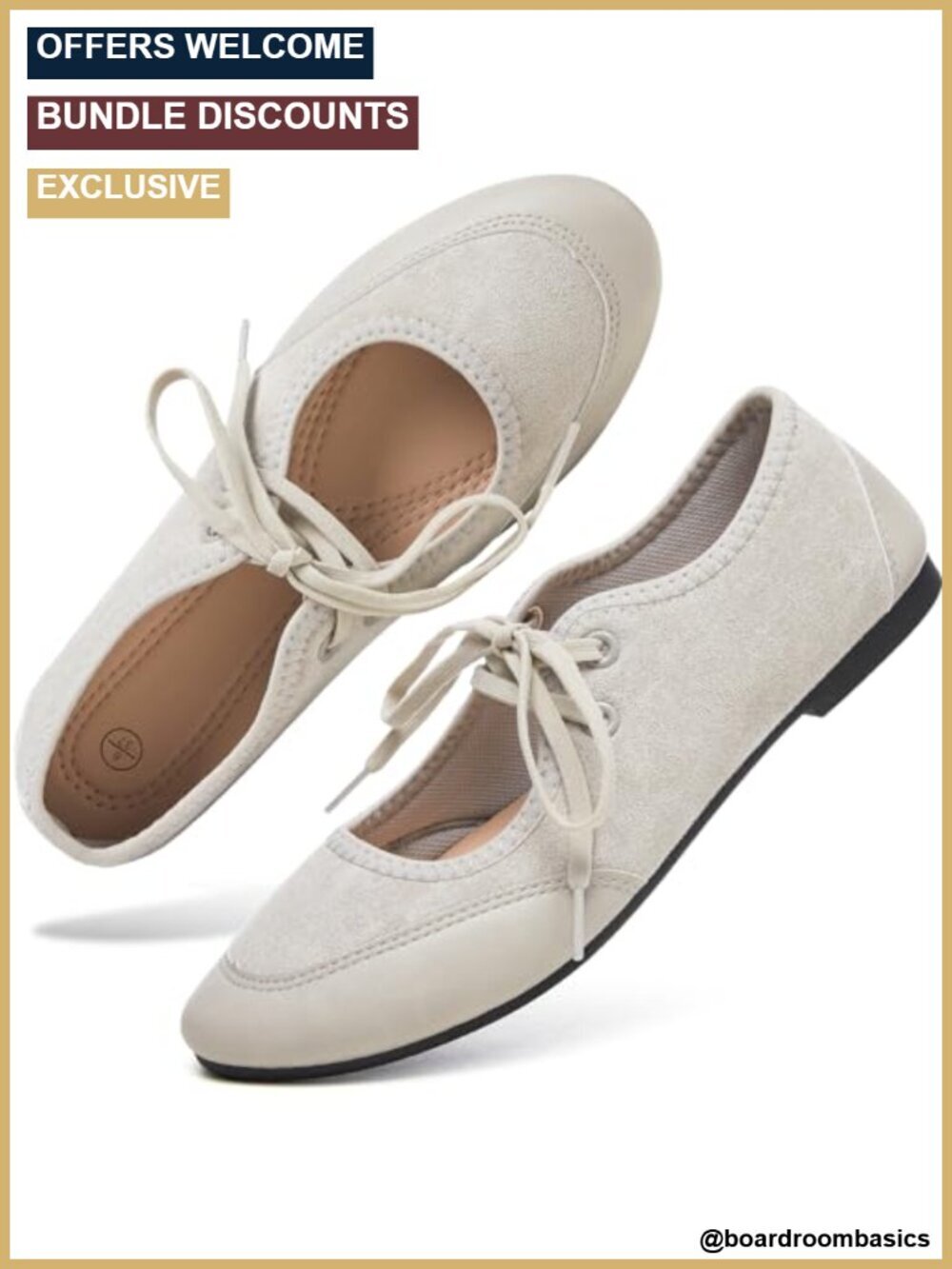 Chic Suede Lace-Up Mary Jane Flats Ballet Dress Shoes